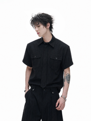 Stripe Tie Layered Shirt / Trouser