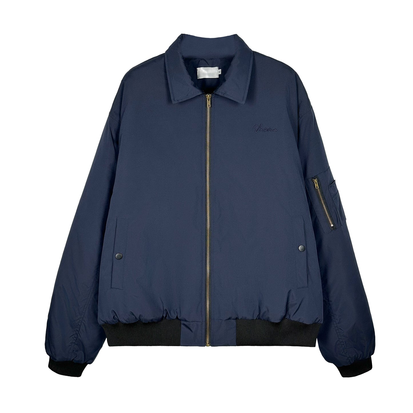 【25s Jul.】Bomber-Style Pilot Jacket with Turn-Down Collar