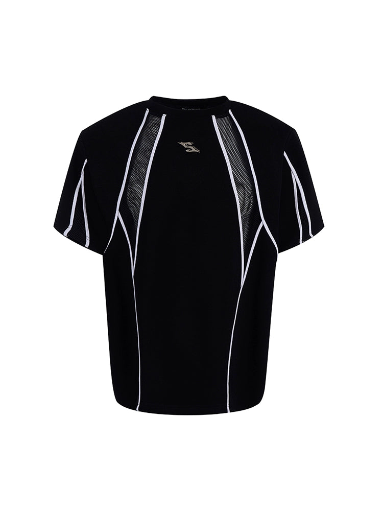 【25s May.】Mesh Hollow Stitching T-shirt