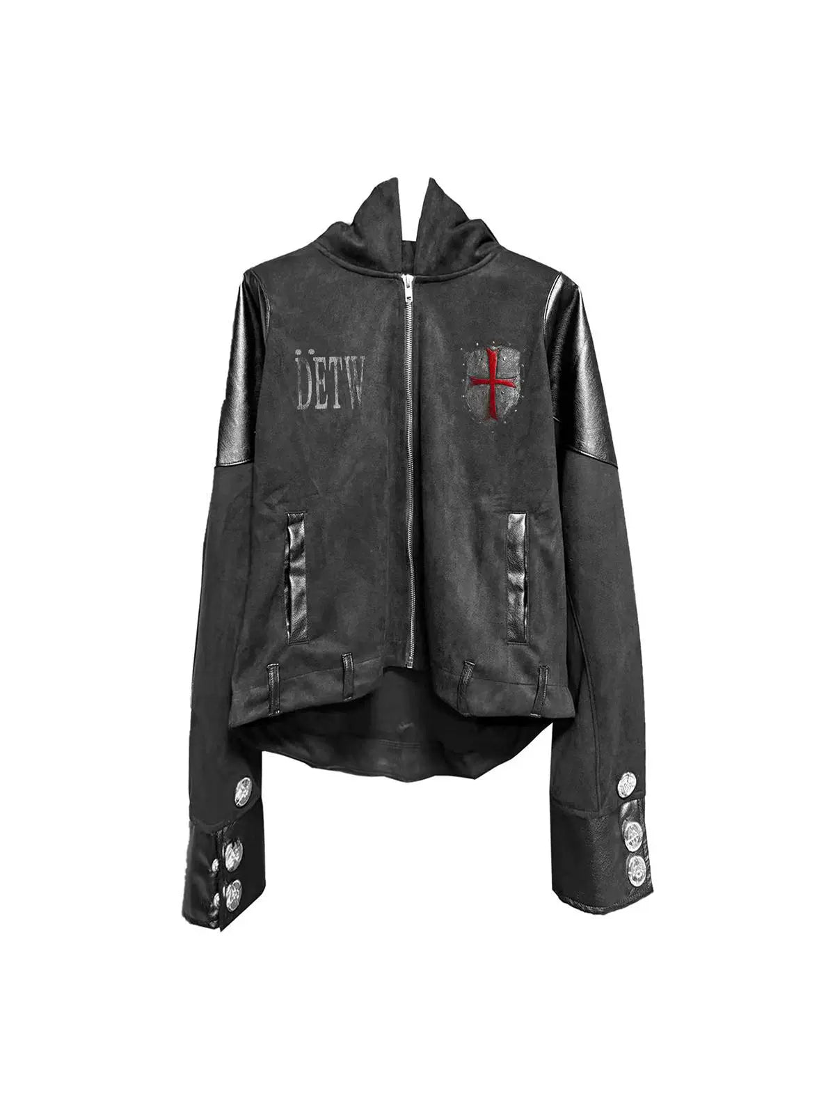 【25s Aug.】Patchwork Deconstructed Hooded Zip-Up Jacket