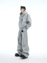 【25s Apr.】Deconstructed Ribbon Loose Mock Two-piece Sweatshirt Suit