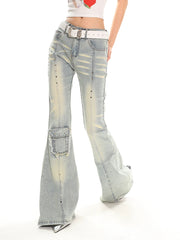 【25s Jun.】Vintage Stretch Slim Fit Rivet Jeans