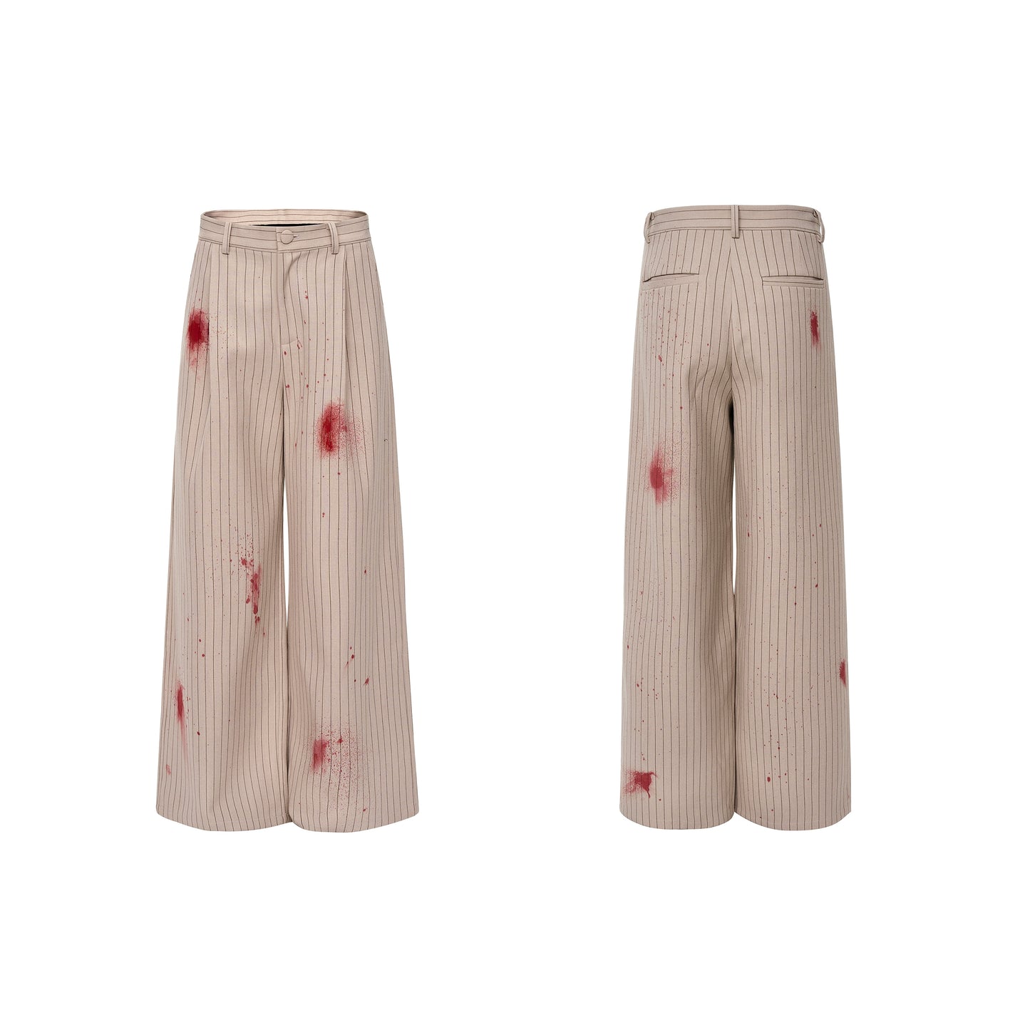 Elegant Bloodstained Vertical Striped Suit