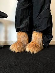 【24s Feb.】Furry Plush Mid-Tube Snow Boots