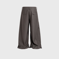 Mesh Panel Stripe Wide Trousers