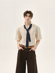 【25s Aug.】American Retro Vertical Striped Shirt