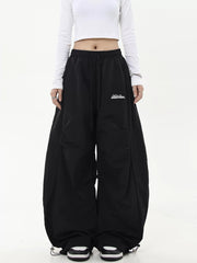 【25s Jul.】Ruched Paratrooper Banana-Cut Wide Cargo Pants