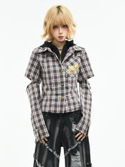 【26s Mar.】Detachable Sleeve Plaid Shirt