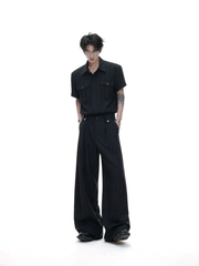 Stripe Tie Layered Shirt / Trouser