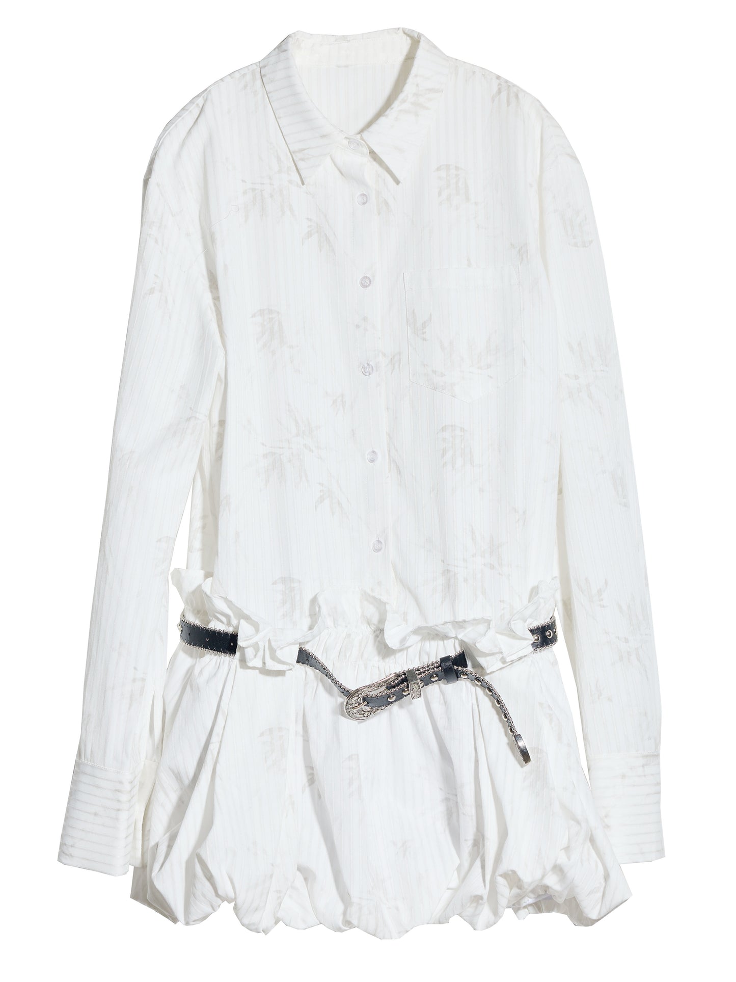 【25s Apr.】New Chinese Style Printed Pleated Bud Dress