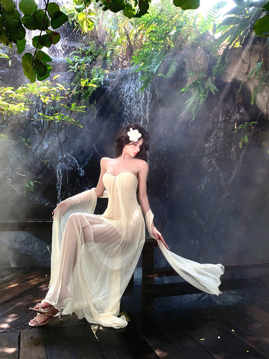 【25s Mar.】French Strapless Vacation Dress