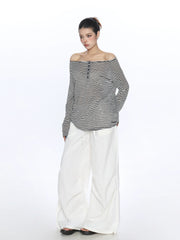 【26s Jan.】Korean Relaxed Stripe Lightweight Long Sleeve Tee