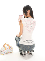 【25s Jun.】Crew Neck Stretch Knit Printed Letter Slim-Fit T-Shirt