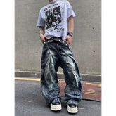 【25s Jun.】Washed Wrinkled Loose Jeans