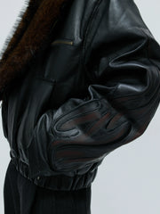 【25s Nov.】Distressed Embossed Detachable Fur Collar Thickened Cotton Coat