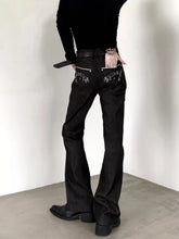 Music Note Raw Denim Flared Jeans