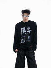 【25s Aug.】Artistic Pattern Loose Fit High Elasticity Long Sleeves