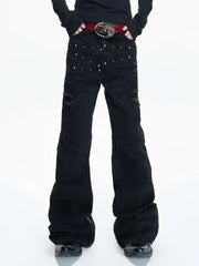 【26s Mar.】Studded Washed Curved Denim Pants