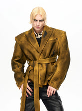 【25s Dec.】100% Wool Brushed Dirty Wool Suit Jacket