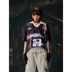 Number Print Contrast Jersey Tee