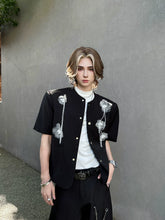 Contrast Floral Detail Polo Shirt