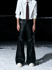 【26s Jan.】Textured Snakeskin Flared Leather Pants