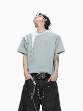 【26s Apr.】Studded Layered Panel Cropped Tee