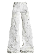 【26s Apr.】Distressed Wing Patch Flared Pants