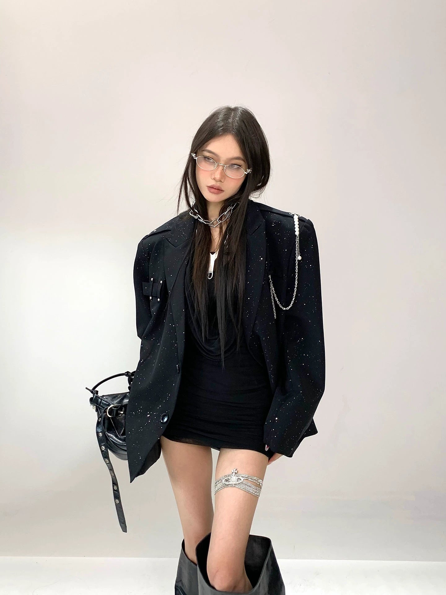【25s Sep.】Light Luxury Starry Sky Glitter Suit Jacket