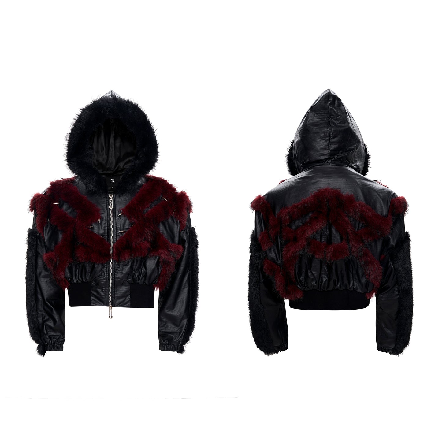 【25s Oct.】Studded Faux Fur Hooded Jacket