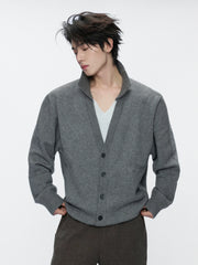 Double V-Neck Contrast Layered Sweater