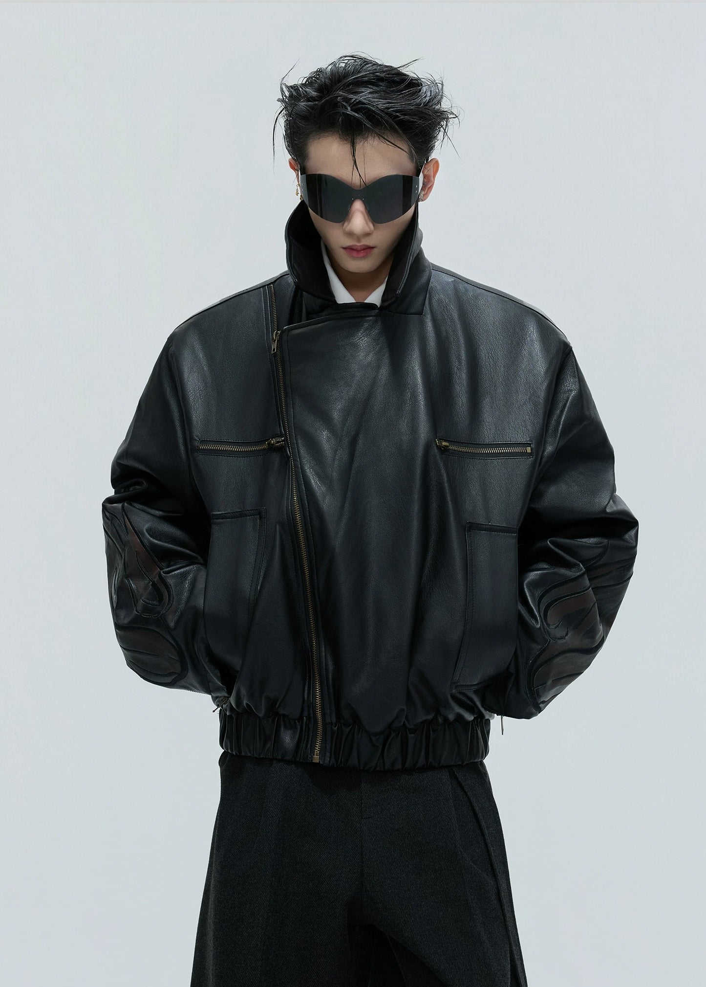 【25s Nov.】Distressed Embossed Detachable Fur Collar Thickened Cotton Coat