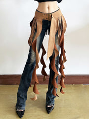 【25s Apr.】Sexy Tassel Draped Belt Buckle Skirt