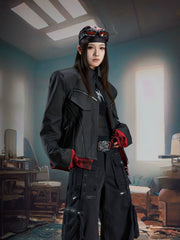 【25s Oct.】Dark Deconstructed Patchwork Leather Jacket