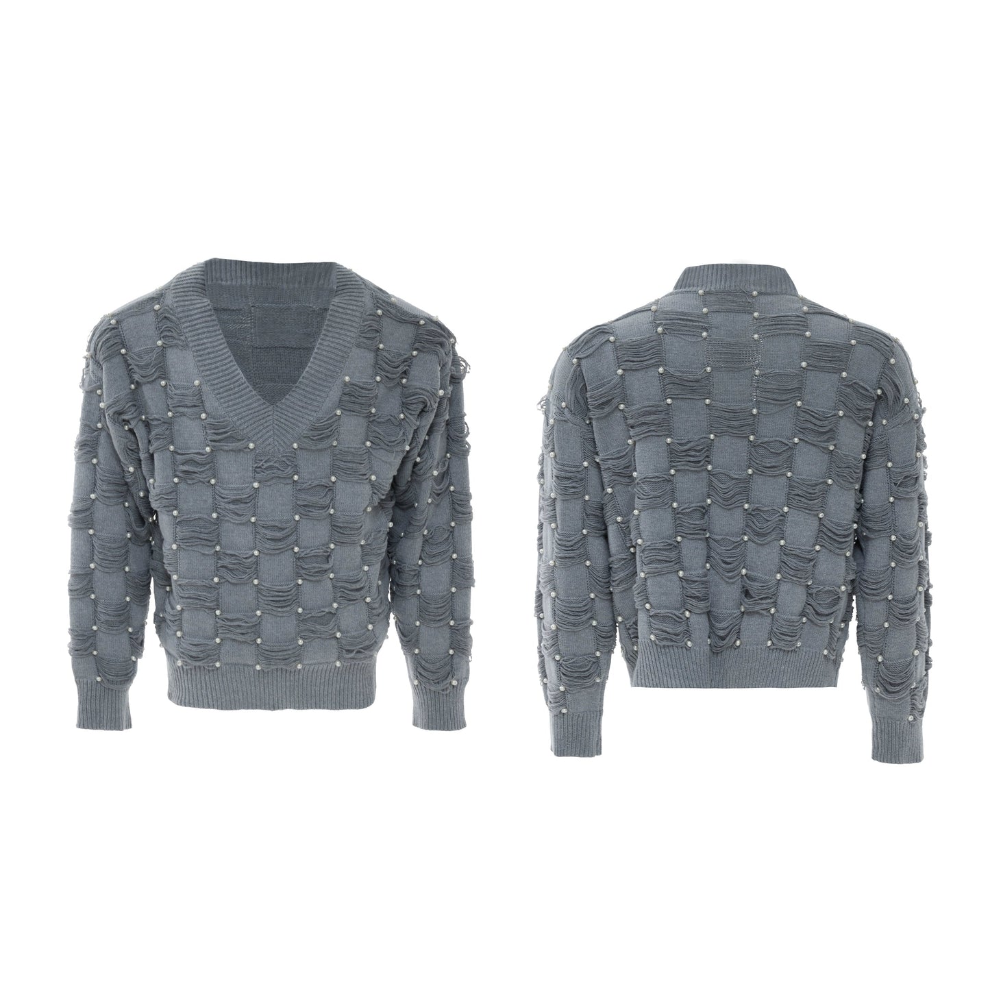 【25s Sep.】Pearl Embellished V-neck Sweater