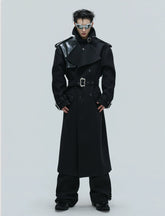 【25s Nov.】Crocodile-print Lace-up Metal Buckles Woolen Coat