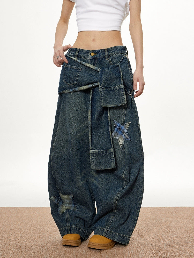 【25s Jul.】Star Bunny Ears Wide Leg Jeans