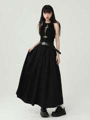 【25s Jul.】Black Gothic Strap Dress