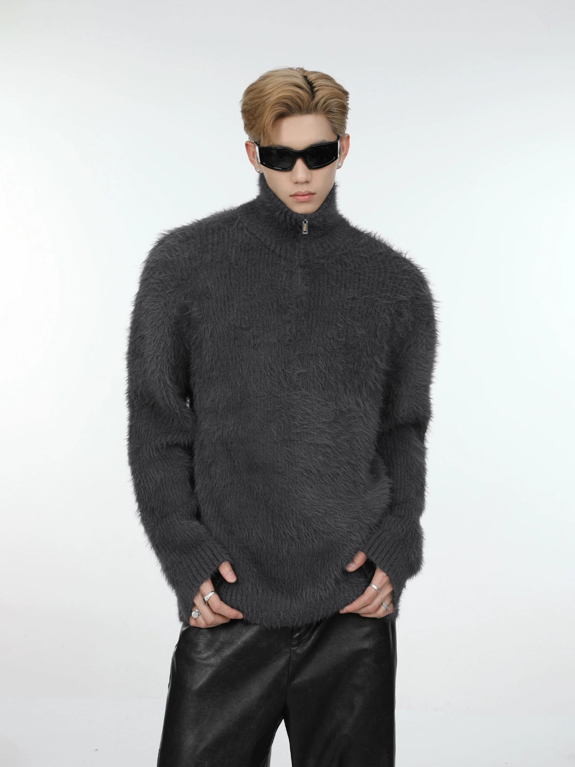 【24s Dec.】Half-Zip High Neck Knit Sweater ArtsKoreanMan