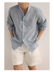 Relaxed Linen Collared Shirt