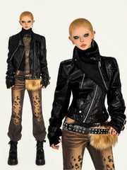 【25s Oct.】Functional Punk Slim Leather Jacket