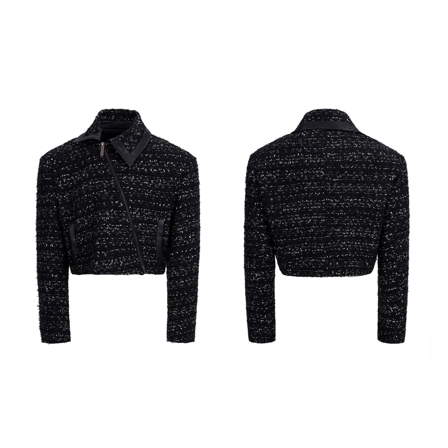 【25s Sep.】Chanel-style Oblique Zipper Short Jacket