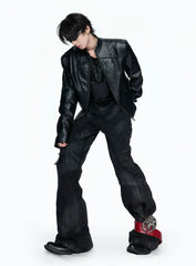 Inferno Vein Cracked Leather Jacket
