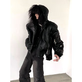 【25s Sep.】Punk Mountain Eagle Large Fur Collar Jacket
