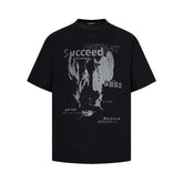 Animal Graphic Letter Oversized Tee
