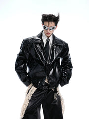 【25s Apr.】Shiny Studded Leather Jacket