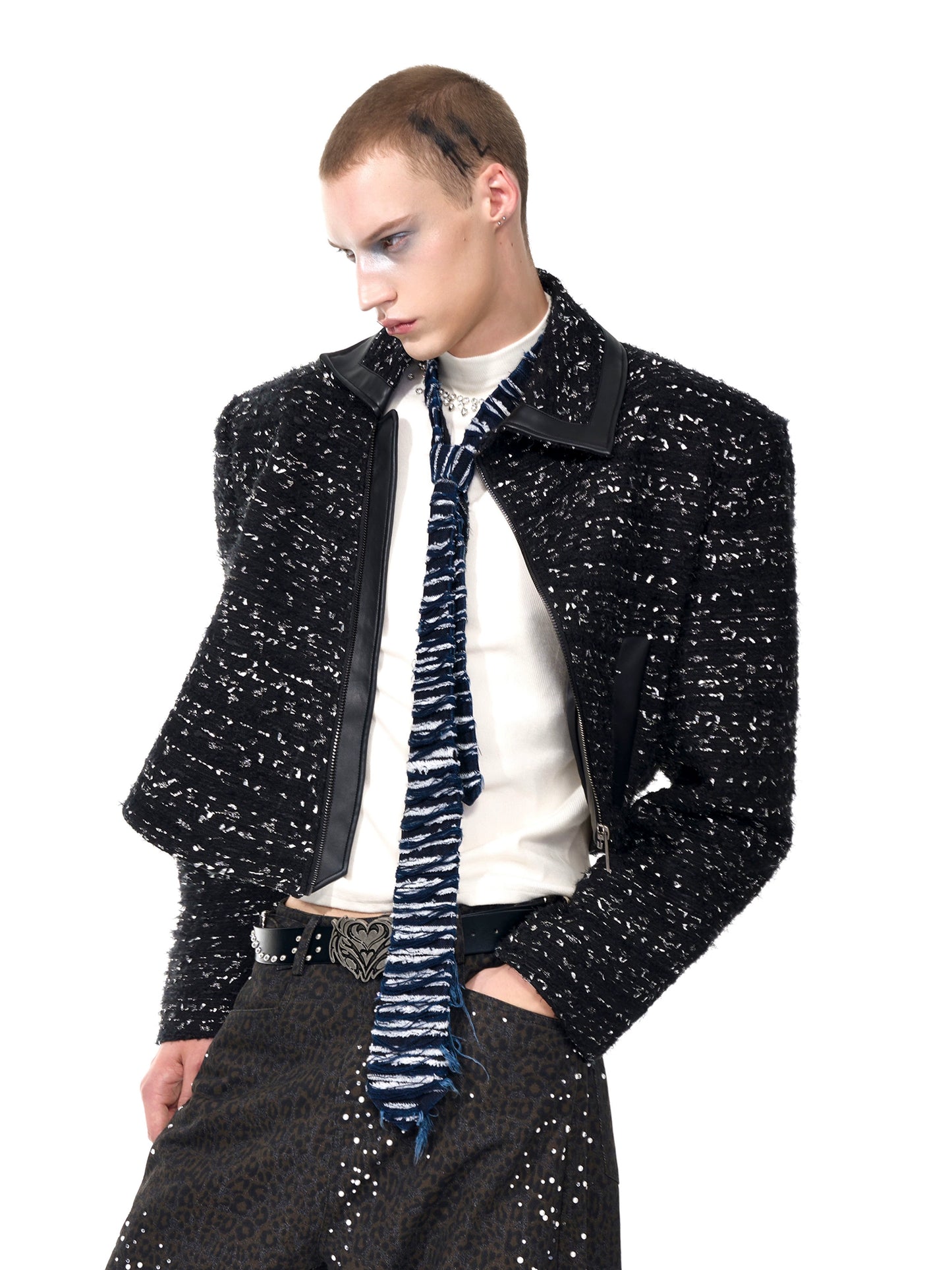 【25s Sep.】Chanel-style Oblique Zipper Short Jacket