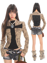 【25s Apr.】Cross-textured Fabric Pleated Slim-fit Top