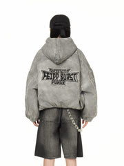 【25s Jul.】Mottled Distressed Striped Cotton Coat