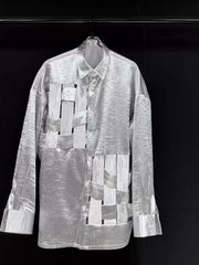 Silver Cutout Deconstructed Shirt
